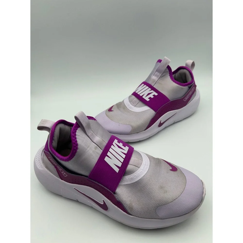 Nike Flex Runner 4  Purple Cosmos White Slip On Running Shoes IF2893-500 Size 7Y